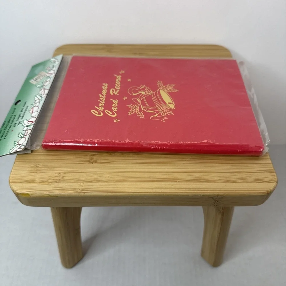 Vintage Christmas Card Record Address Book Red And Gold Bell Sealed New
